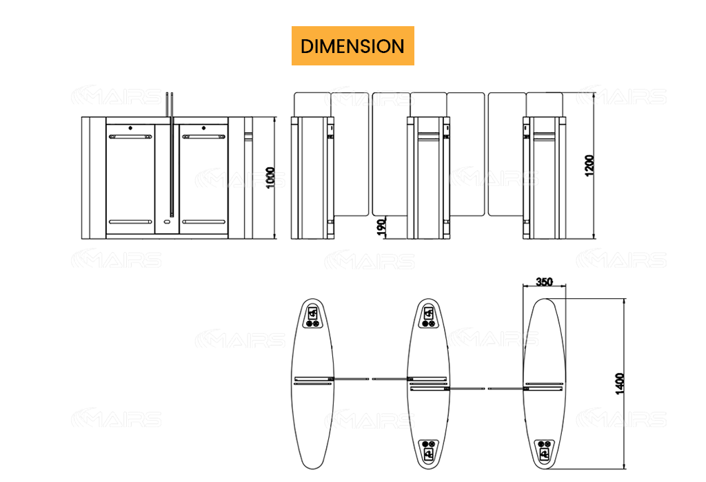 turnstile gate dimensions MT245