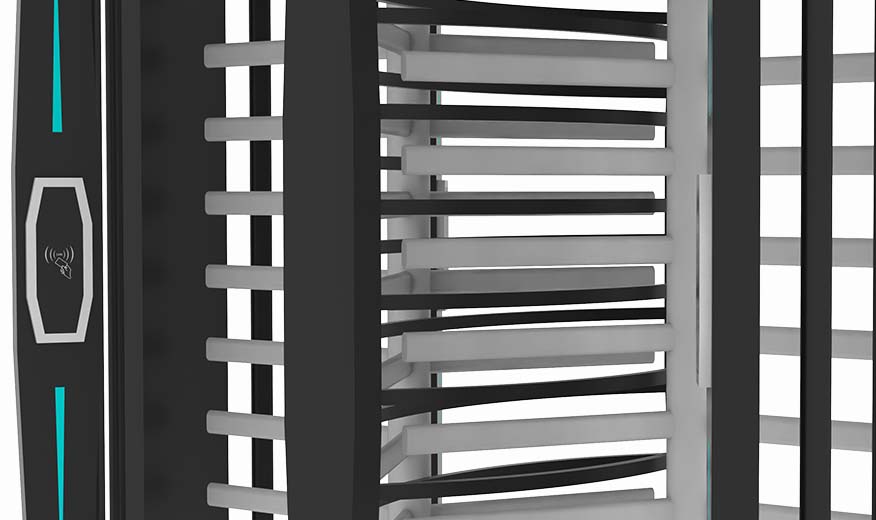 lx series full height double turnstile swipe panel