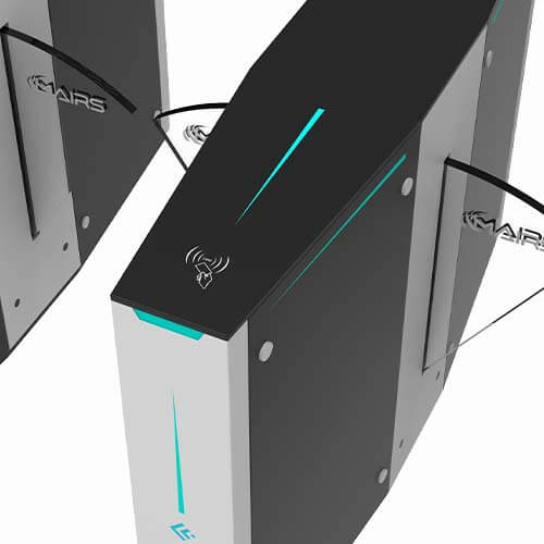 meteor series flap barrier turnstile card reader