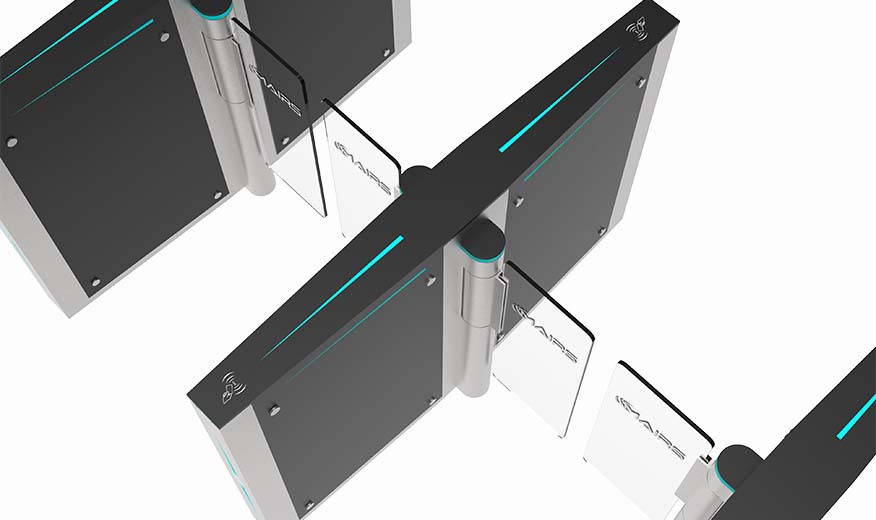 meteor series speed gate turnstile tempered glass