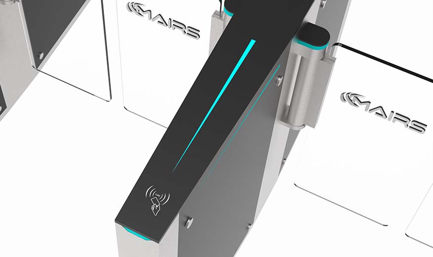 meteor series swing turnstile swipe panel