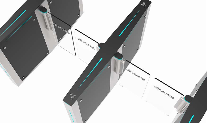 meteor series swing turnstile tempered glass