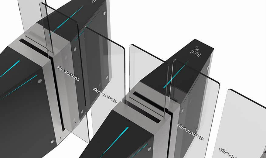 meteor sliding turnstile high glass baffle