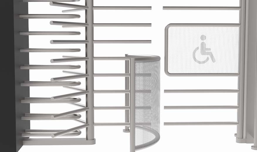 xw series full height handicap turnstile mesh