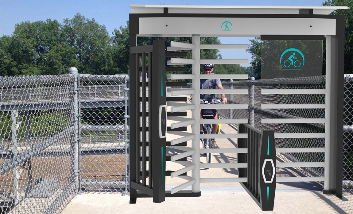 full height bicycle turnstile