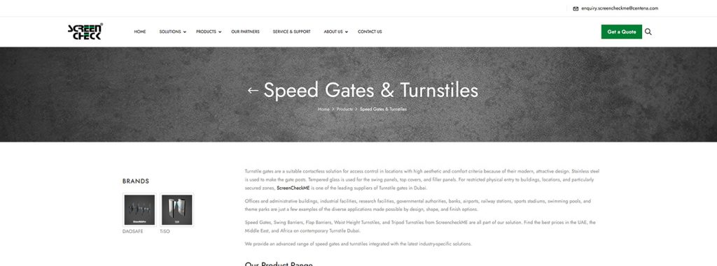 Outdoor high‑temperature resistant turnstile gate from turnstile supplier in UAE for GCC projects
